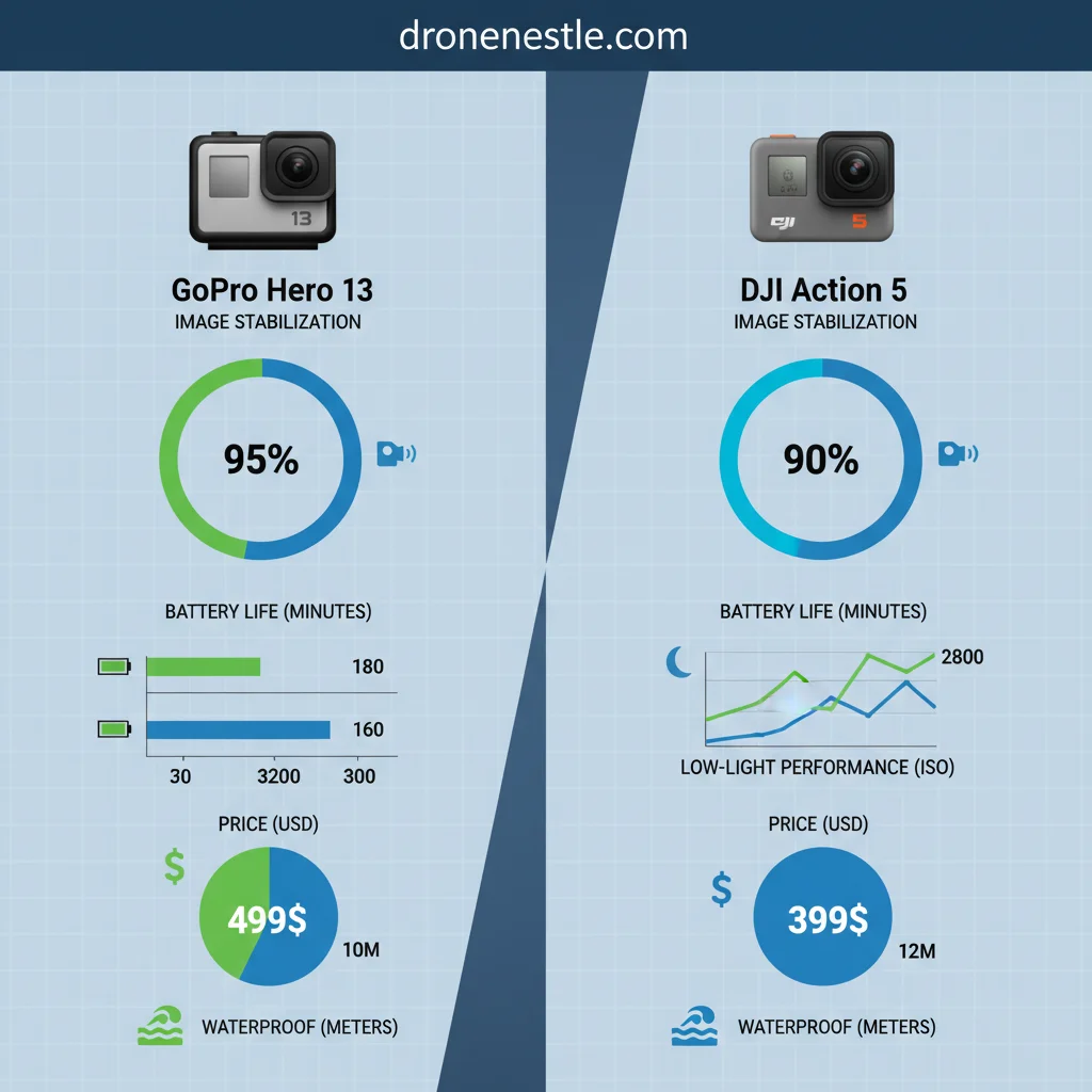 GoPro HERO13 Black vs DJI Action 5 Pro: Specs and Buying Advice